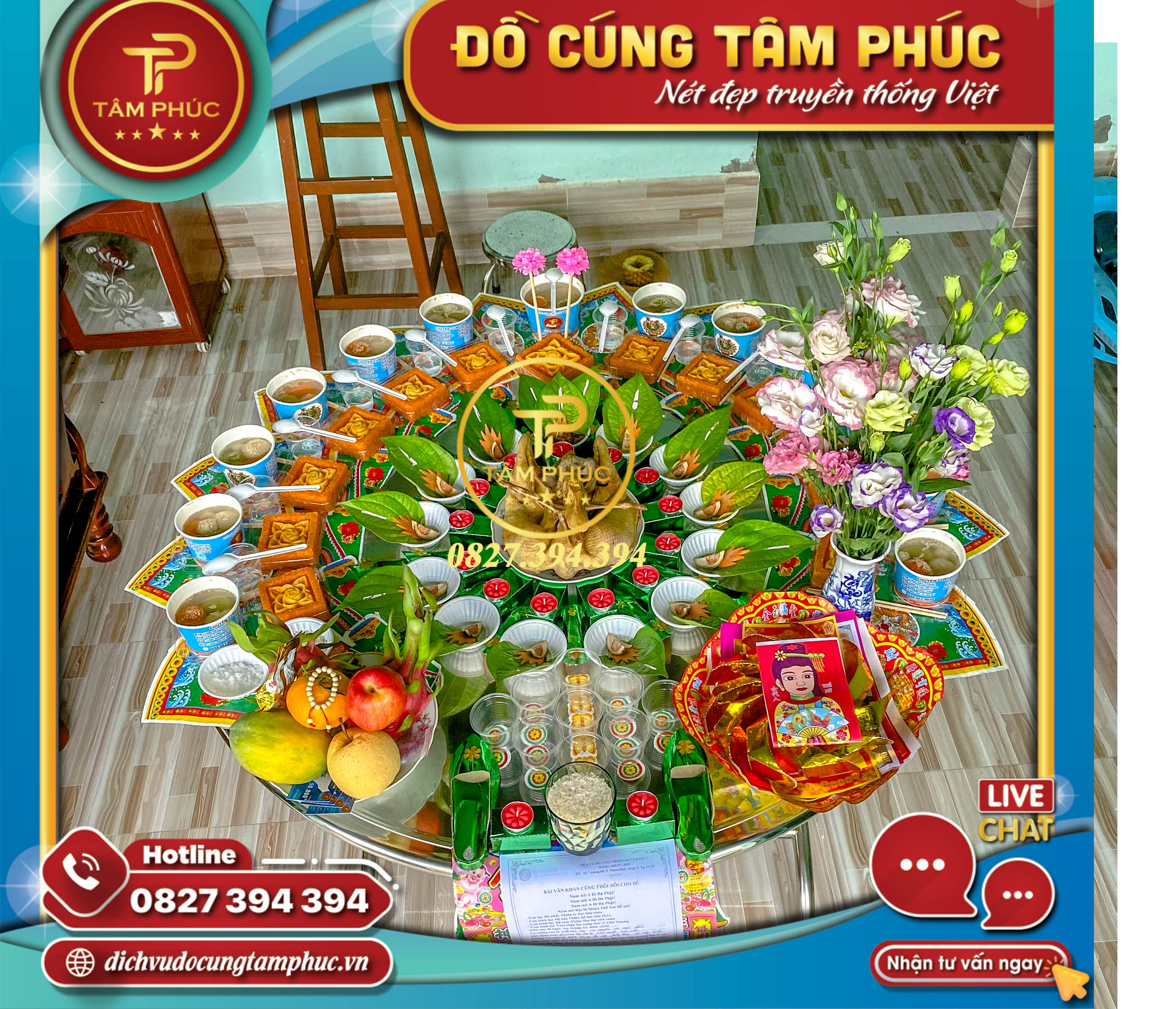 Dịch vụ đồ cúng trọn gói Tâm Phúc Cần Thơ.